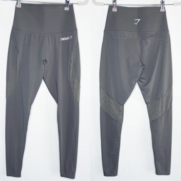 Gymshark Pants - Gymshark High Rise Fusion V2 Slate Mesh Insert Full Length Athletic Leggings XS